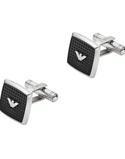 Shop Emporio Armani Gemelli Man Cufflinks And Tie Clips Silver Size - Stainless Steel