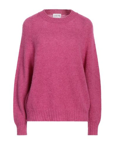 Shop Scaglione Woman Sweater Mauve Size L Merino Wool In Purple