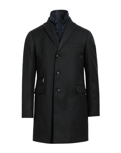 Shop Angelo Nardelli Man Coat Lead Size 40 Polyester, Viscose, Elastane In Grey