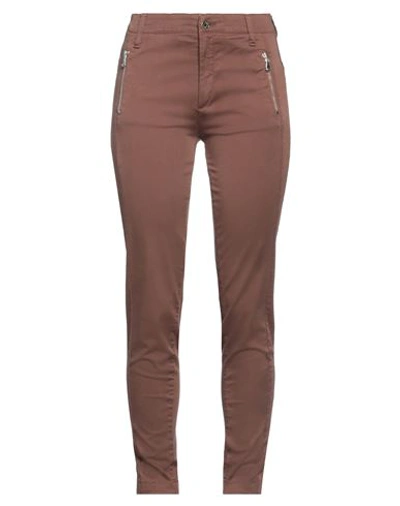 Liu •jo Woman Pants Brown Size 26 Cotton, Elastane In Brown
