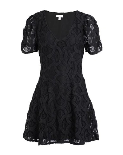 Shop Topshop Woman Mini Dress Black Size 10 Cotton, Polyamide, Viscose