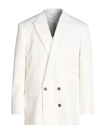 Shop Topman Man Blazer Off White Size 42 Polyester, Cotton, Elastane