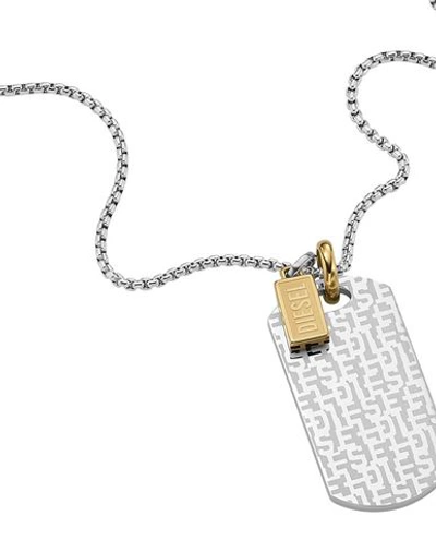 Shop Diesel Man Necklace Silver Size - Stainless Steel
