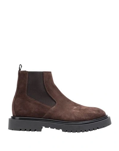 Artigiani Aurelio Giocondi Man Ankle Boots Dark Brown Size 13 Soft Leather In Brown
