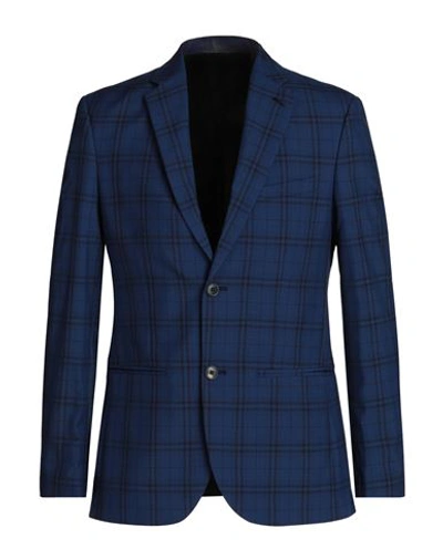 Shop Topman Man Blazer Blue Size 38 Polyester, Viscose