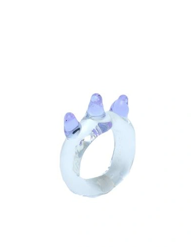 Shop Levens Jewels Stalagmite Ring Lilac Woman Ring Lilac Size 6 Borosilicate Glass In Purple