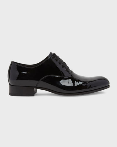 Shop Tom Ford Men's Edgar Patent Leather Oxfords In Black