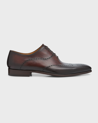 Shop Magnanni Men's Jethro Wingtip Brogue Leather Oxfords In Brown