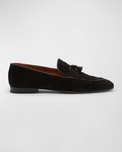 Shop Tom Ford Men's Liam Velvet Tassel Loafers In Black