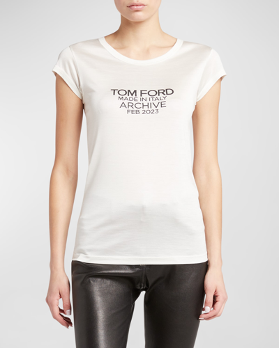 Shop Tom Ford Logo Graphic Short-sleeve T-shirt In Black Go