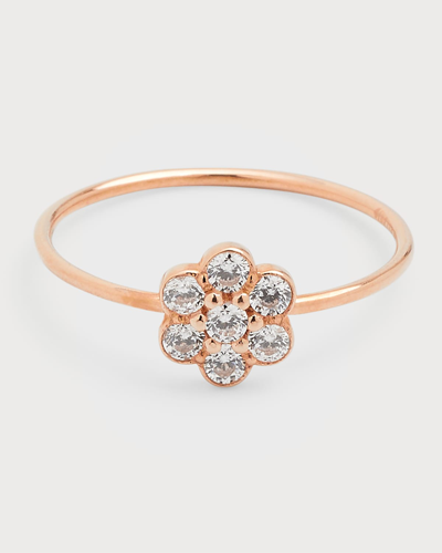 Shop Ginette Ny Be Mine Lotus Diamond Ring In 18k Rose Gold