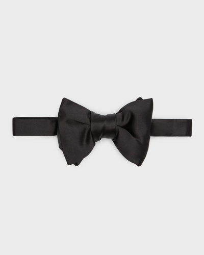 Shop Tom Ford Men's Pre-tied Silk Bow Tie In Black