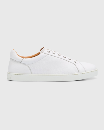 Shop Magnanni Men's Leve Soft Leather Low-top Sneakers In White