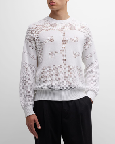 Shop Amiri Men's Tiger Mesh Graphic Crew Sweater In White