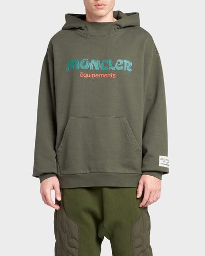 Shop Moncler Genius Moncler X Salehe Bembury Men's Logo Hoodie In Olive