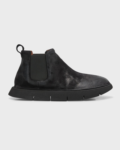 Shop Marsèll Men's Intagliata Leather Chelsea Boots In Black