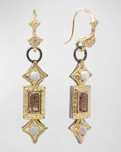 Shop Armenta Crivelli Drop Earrings With Opal And Morganite In Gold
