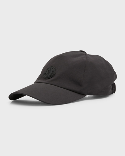 Shop Moncler Logo Baseball Cap With Elastic Back In Black