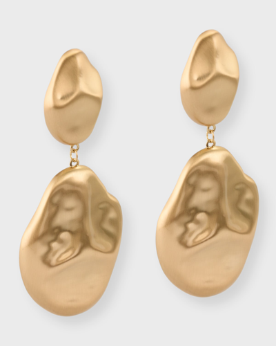 Shop Cult Gaia Dunia Clip On Earrings In Brushed Brass