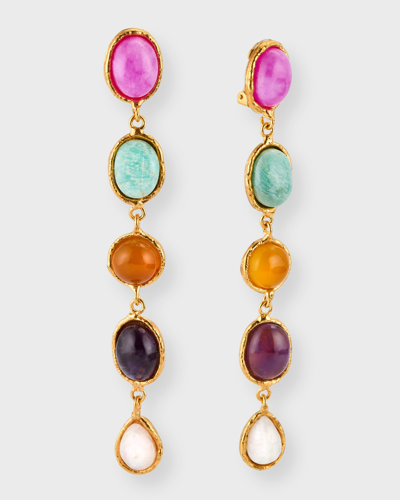 Shop Sylvia Toledano Cascade 5-stone Earrings In Multi