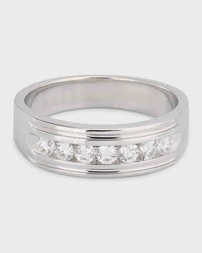 Shop Neiman Marcus Diamonds 18k White Gold Round Diamond Wedding Band