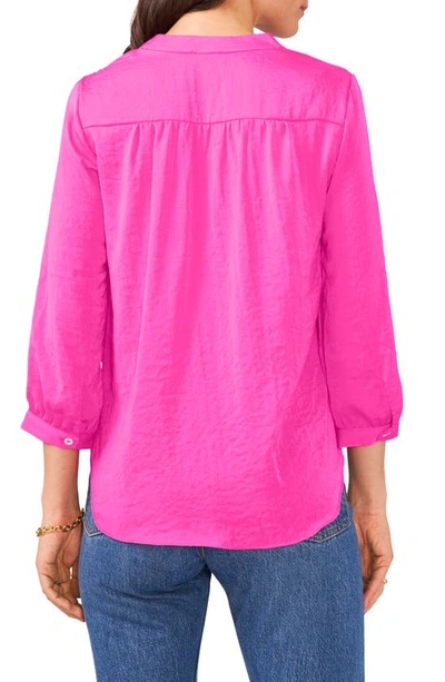 Shop Vince Camuto Rumple Satin Top In Hot Pink