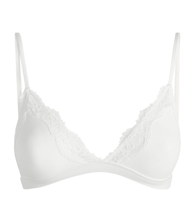 Shop Skims Fits Everybody Lace-trim Triangle Bralette In White