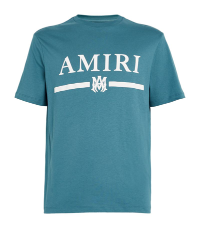 Shop Amiri Cotton Logo Print T-shirt In Blue