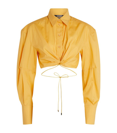 Shop Jacquemus Cropped Plidao Shirt In Yellow
