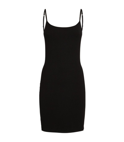 Shop Skims Soft Lounge Slip Mini Dress In Black
