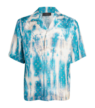 Shop Amiri Silk Paisley Bowling Shirt In Blue