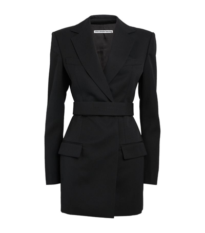 Shop Alexander Wang Wool Belted Blazer Dress In Black