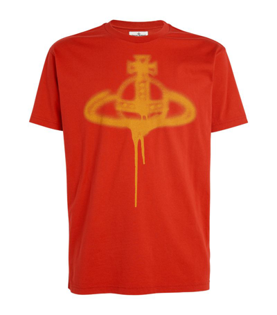 Shop Vivienne Westwood Graffiti Orb T-shirt In Red