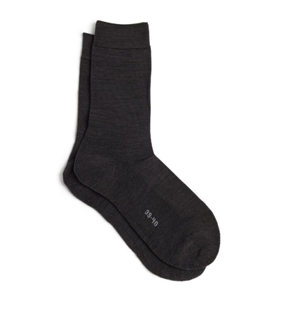 Shop Falke Wool-lyocell Climawool Socks In Grey