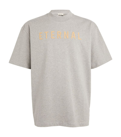 Shop Fear Of God Cotton Graphic T-shirt In Grey