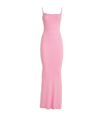 Shop Skims Soft Lounge Long Slip Dress In Pink