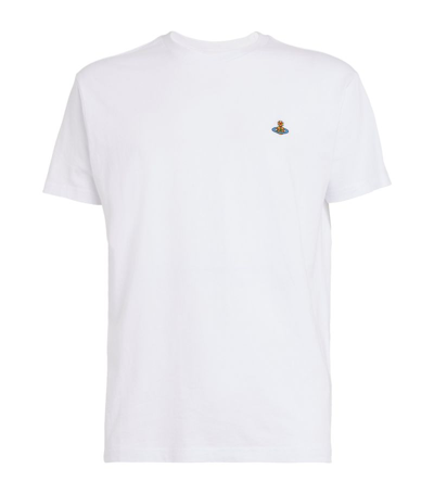 Shop Vivienne Westwood Cotton Orb-embroidered T-shirt In White