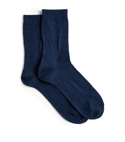 Shop Falke Cosy Wool Socks In Blue