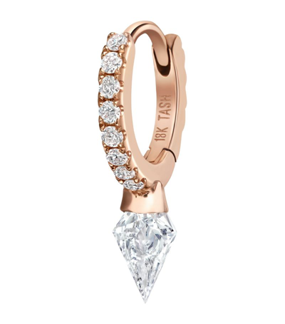 Shop Maria Tash Silhouette Diamond Short Spike Eternity Single Hoop Earring (6.5mm) In Rose Gold