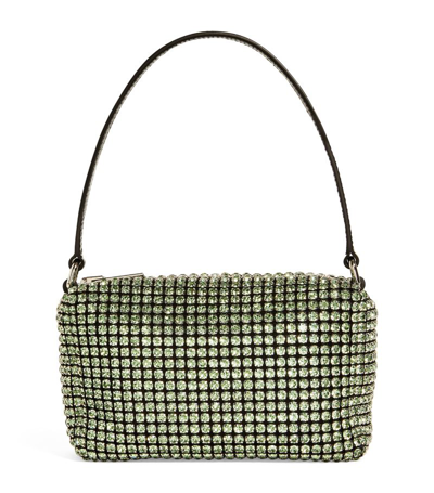 Shop Alexander Wang Crystal-embellished Heiress Shoulder Bag In Green