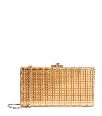 Shop Judith Leiber Sleek Rectangle Clutch Bag In Gold