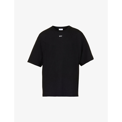 Shop Off-white C/o Virgil Abloh Mens Black Stamp Skate Graphic-print Cotton-jersey T-shirt