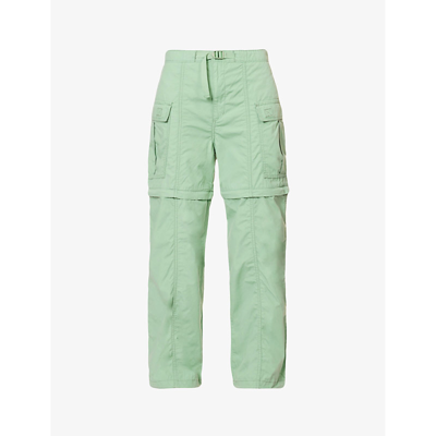 Shop Levi's Levis Womens Granite Green Convertible Zipped Cotton-poplin Cargo Trousers