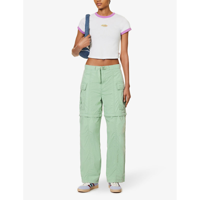 Shop Levi's Levis Womens Granite Green Convertible Zipped Cotton-poplin Cargo Trousers