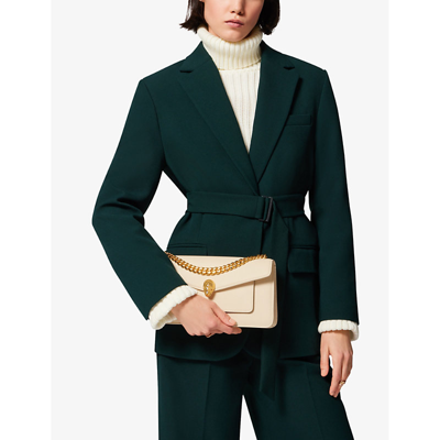 Shop Bvlgari Womens White Serpenti East-west Maxi Chain Medium Leather Shoulder Bag