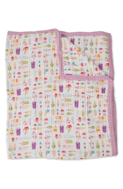 Shop Little Unicorn Kids' Cotton Muslin Quilted Throw In Brain Freeze