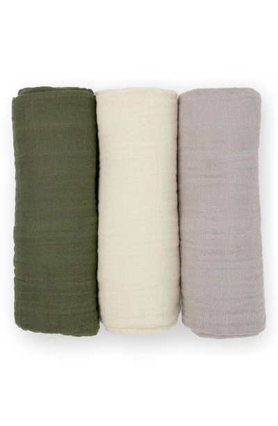 Shop Little Unicorn 3-pack Organic Cotton Muslin Swaddle Blankets In Fern 2