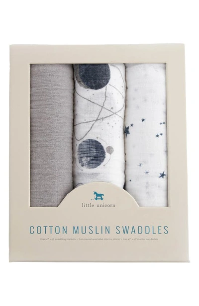 Little Unicorn 3-pack Muslin Swaddle Blanket In Planetary 2