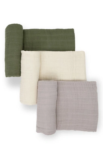 Shop Little Unicorn 3-pack Organic Cotton Muslin Swaddle Blankets In Fern 2