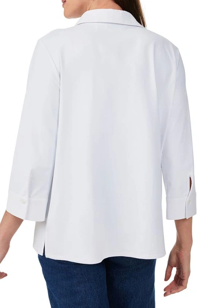 Shop Foxcroft Sophia Jersey Popover Shirt In White